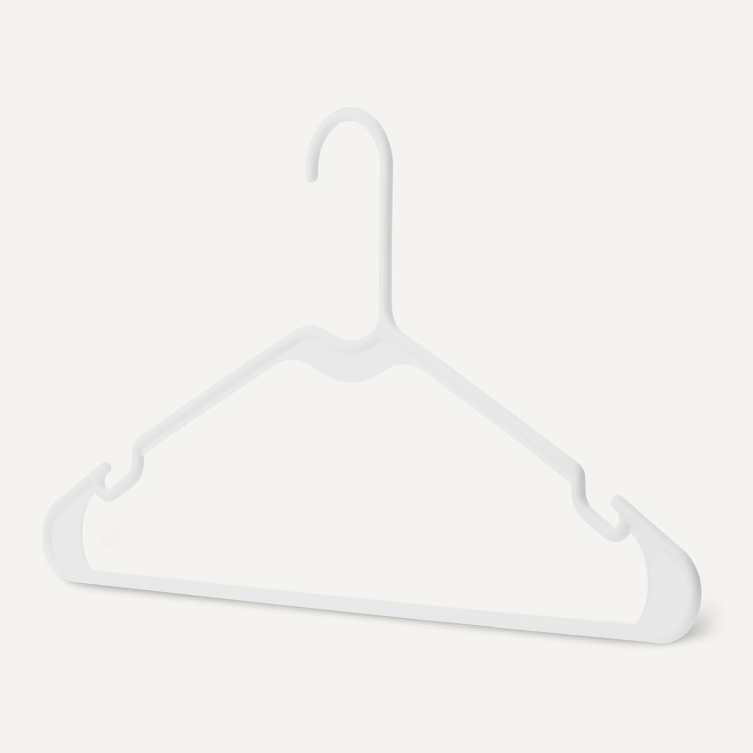 Amazon Basics Plastic Clothes Hangers. Adult Size. White. Pack of 50