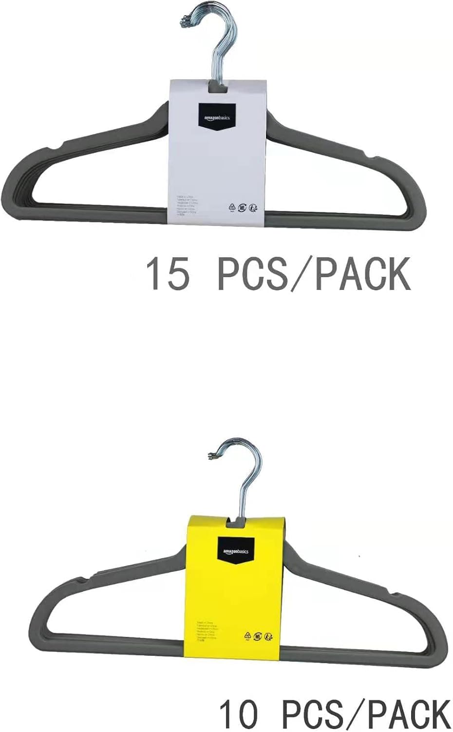 Amazon Basics Slim. Velvet. Non-Slip Suit Clothes Hangers. Gray/Silver - Pack of 50