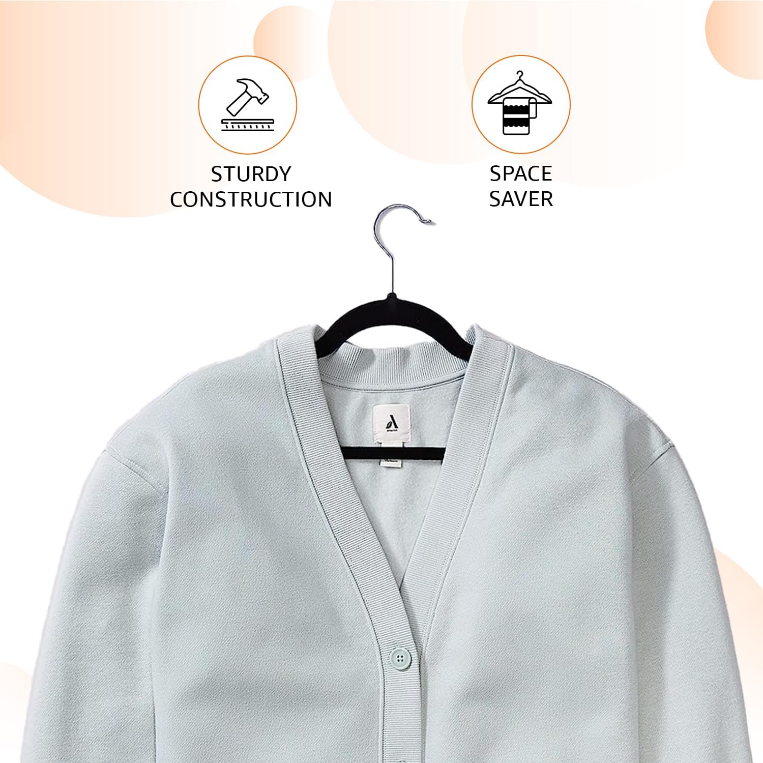 Amazon Basics Slim Velvet. Non-Slip Suit Clothes Hangers. Pack of 30. Black