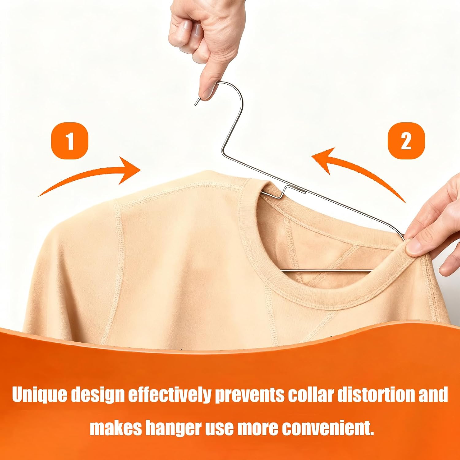 17-Inch Metal Clothes Hangers. Pack of 10 | Slim Stainless Steel Hangers for Space Saving Closet Organization | Heavy Duty & Rust-Proof for Shirts. Sweaters. Suits | Black (43cm)